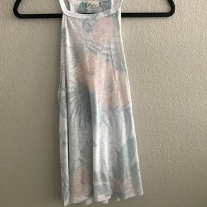 Floral high neck tank